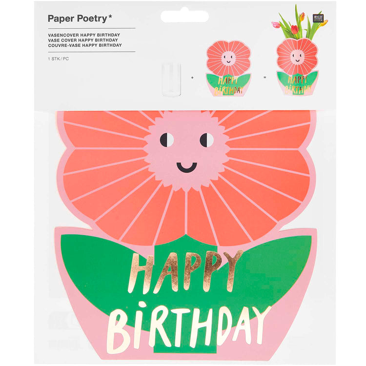 Paper Poetry - Vasencover Happy Birthday 19 x 23 cm