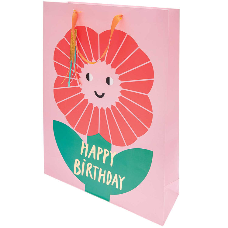 Paper Poetry - Geschenktüte XL Blumen Happy Birthday 33 x 45 x 10 cm