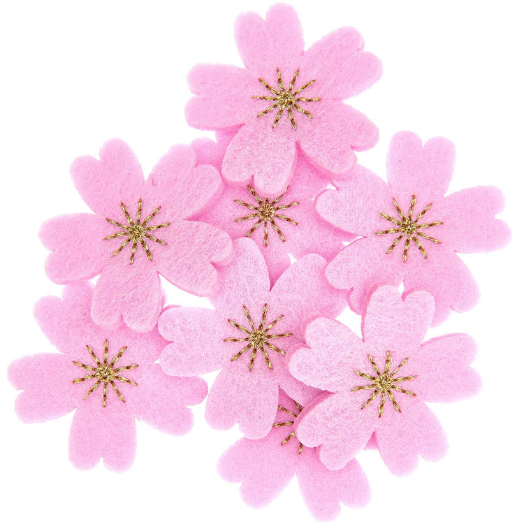 Ohhh Lovely! Filzstreu Kirschblüten Dunkelpink-Gold, 8 Stück