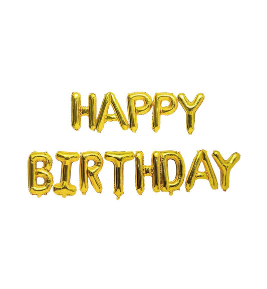 Rico Design - FOLIENBALLON-SET HAPPY BIRTHDAY, Gold