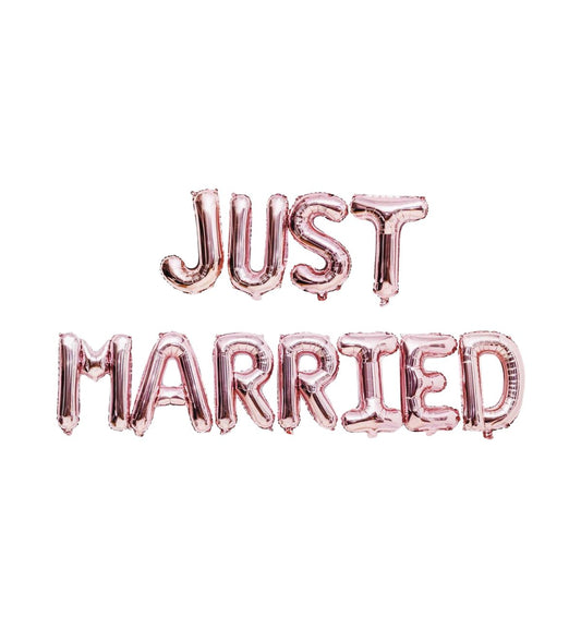 Rico Design - FOLIENBALLON-SET JUST MARRIED, Rosa