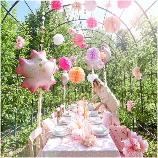 Rico Design - FOLIENBALLON KIRSCHBLÜTE, Pink, XL-Format 85 x 81,5 cm
