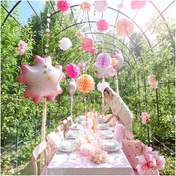 Rico Design - FOLIENBALLON KIRSCHBLÜTE, Pink, XL-Format 85 x 81,5 cm
