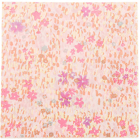 YEY! Let's Party - Servietten Crafted Nature Blumenwiese Rosa, 20 Stück