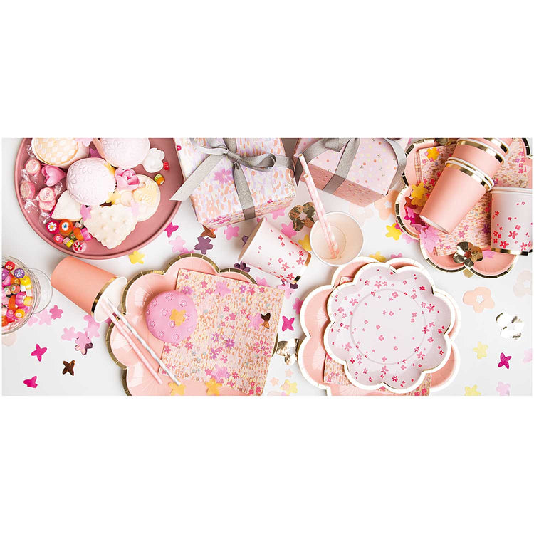 YEY! Let's Party - Servietten Crafted Nature Blumenwiese Rosa, 20 Stück
