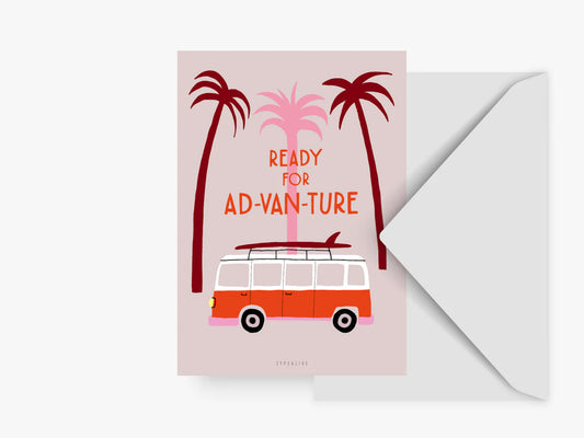 TYPEALIVE - Postkarte / Ad-Van-Ture mit Umschlag