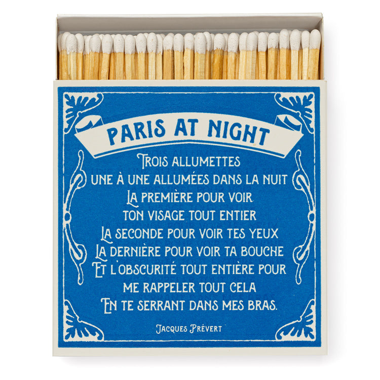 Streichhölzer "Paris at Night" (100 Stück) in eine quadratischen Matchbox von Archivist Gallery