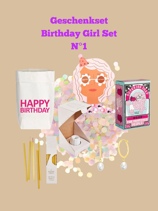 Geschenkset "Birthday Girl Set N°1" mit 7 Geschenken von Magnolia Hills zusammengestellt