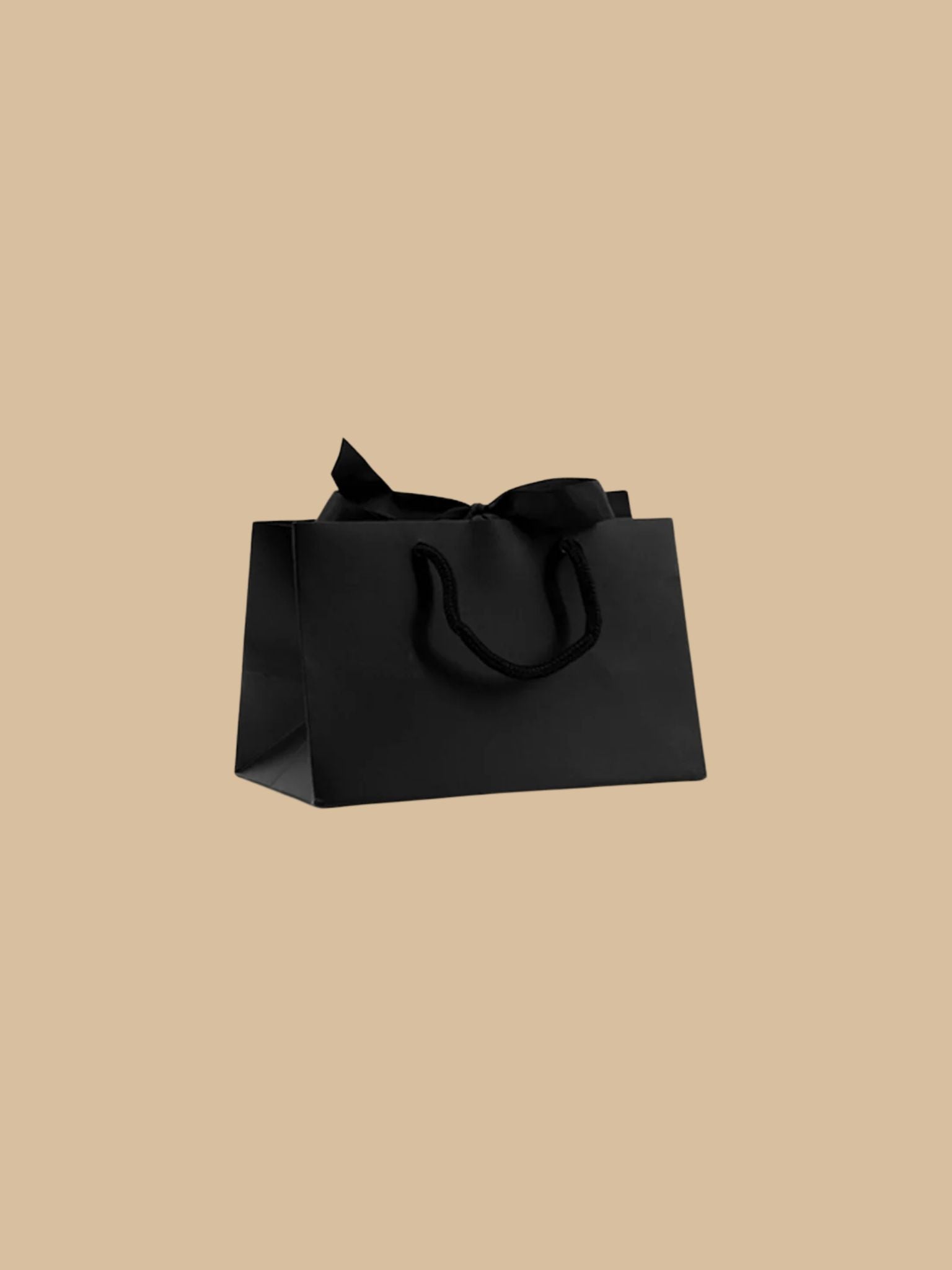 Kleine Geschenktasche Schwarz mit Schleife