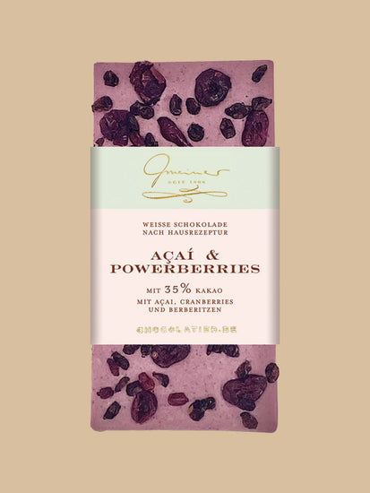 Gmeiner Confiserie - Weiße Tafel Schokolade Acai & Powerberries