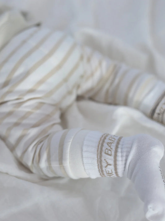 FAMVIBES I Tennissocken "HEY BABY - BEIGE I TAUPE"