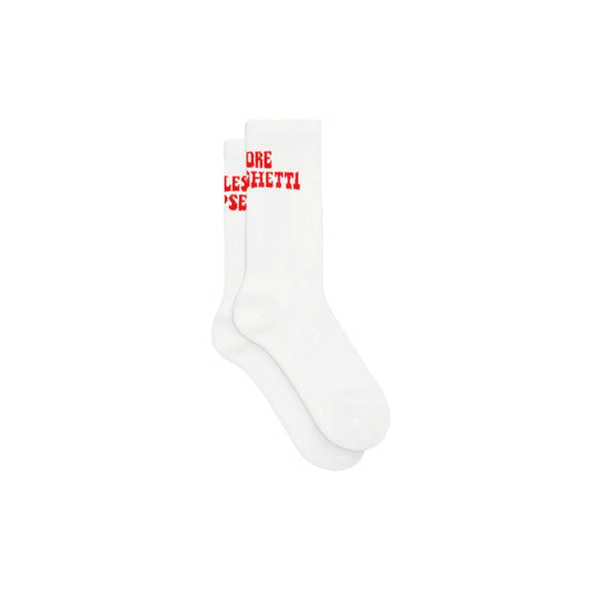 Tennissocken mit dem Schriftzug oder Statement "Less Upsetti More Spaghetti"