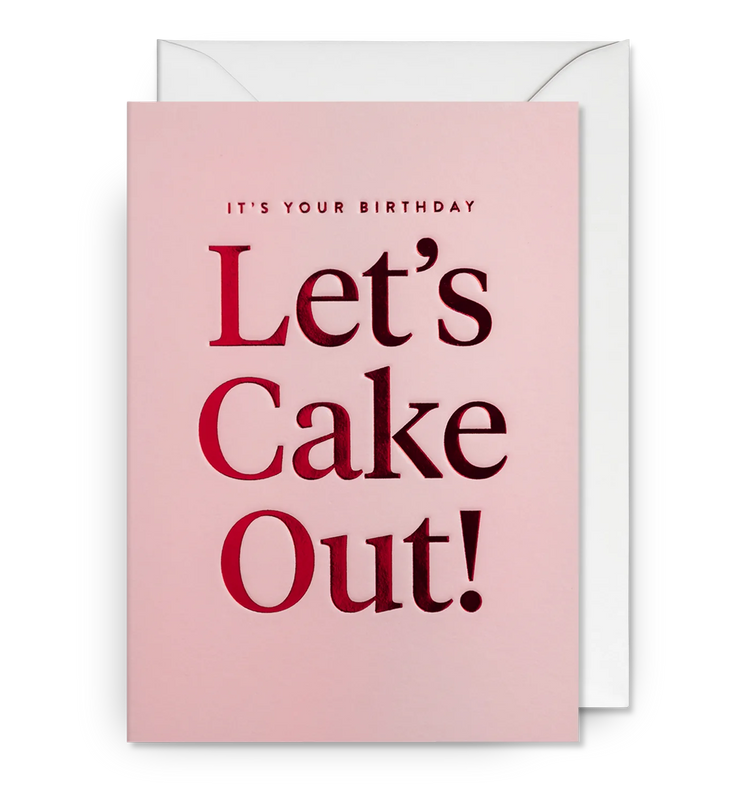 LAGOM DESIGN - Postco - Grußkarte / LET´S CAKE OUT! Geburtstagskarte mit Umschlag