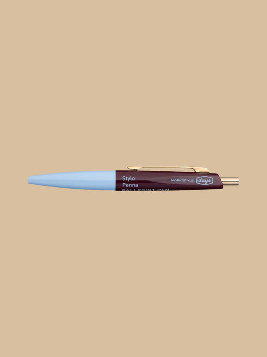MARK'S Inc. Mini-Kugelschreiber, Hellblau Braun, 10 cm Länge