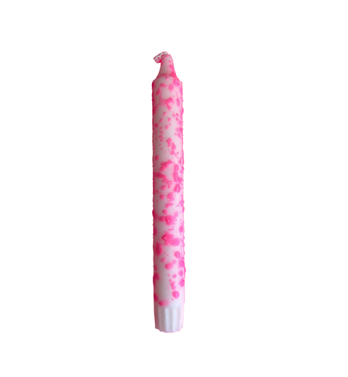 Nordtrice Candles - Stabkerze Neon Colours Mix: Weiß-Pink-Konfetti