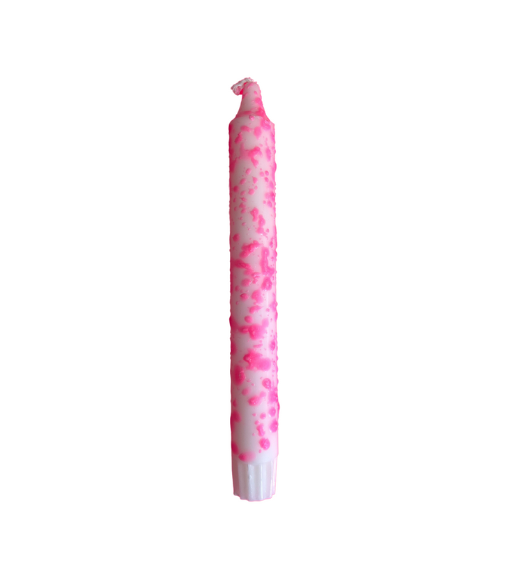 Nordtrice Candles - Stabkerze Neon Colours Mix: Weiß-Pink-Konfetti
