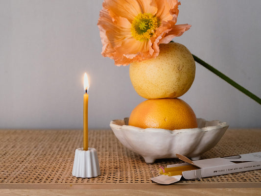 OVO Things - Mini Porzellan Kerzenhalter glossy white