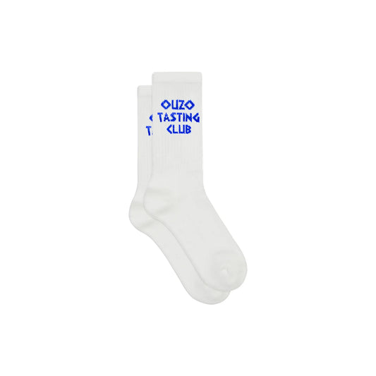 Tennissocken mit dem Schriftzug oder Statement "OUZO TASTING CLUB"
