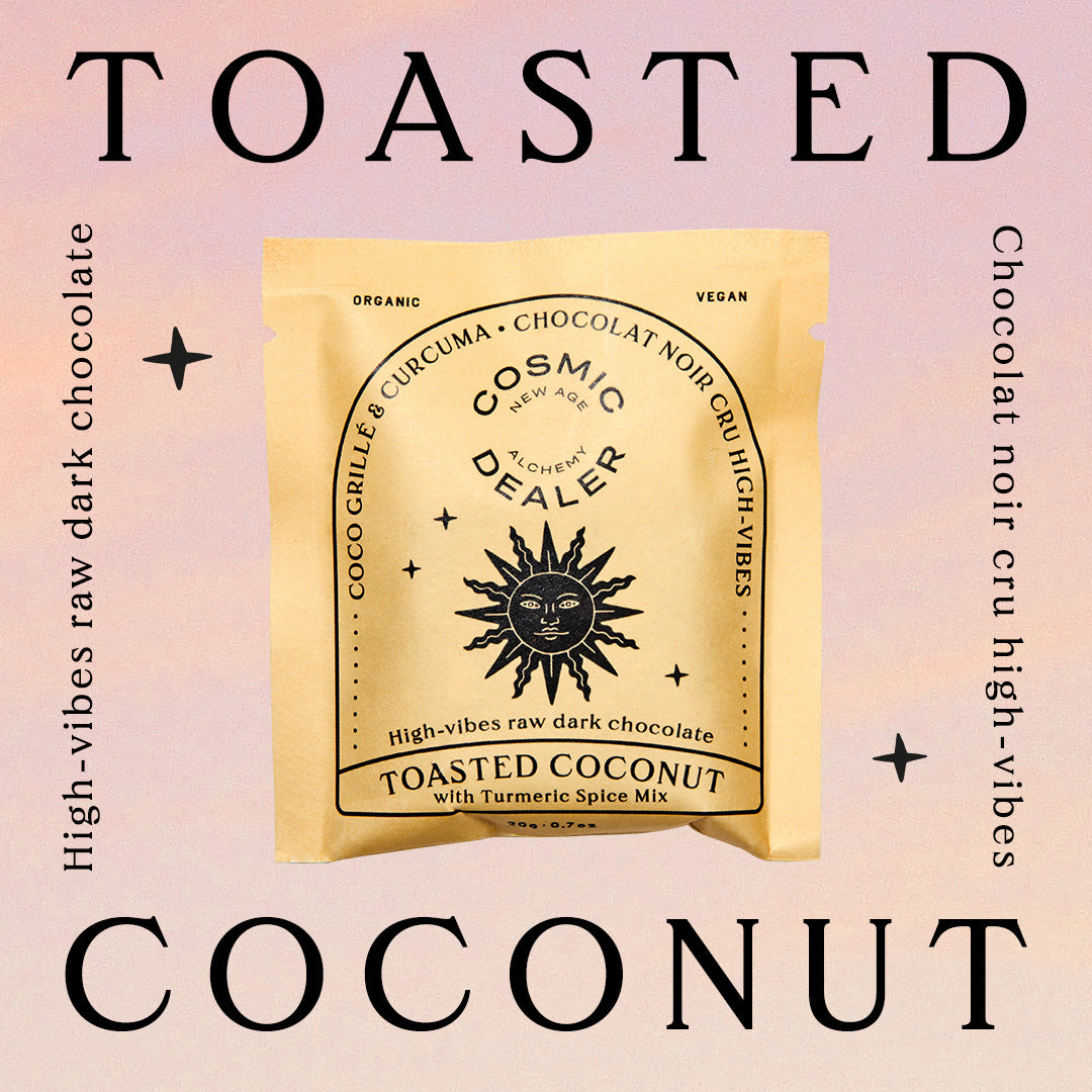 Geröstete Kokosnuss & Kurkuma von Cosmic Dealer in der Verpackung