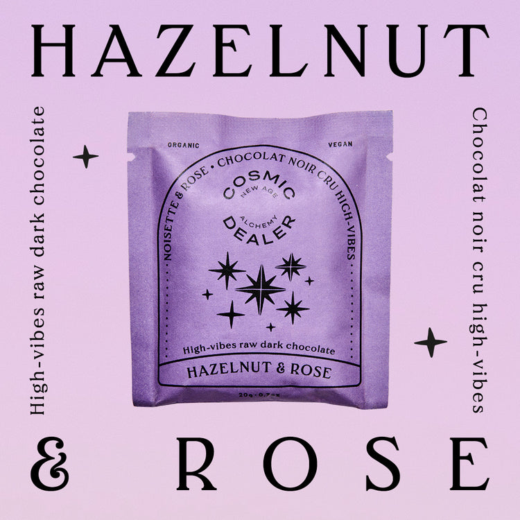 Geröstete Haselnuss & Rose von Cosmic Dealer in der Verpackung