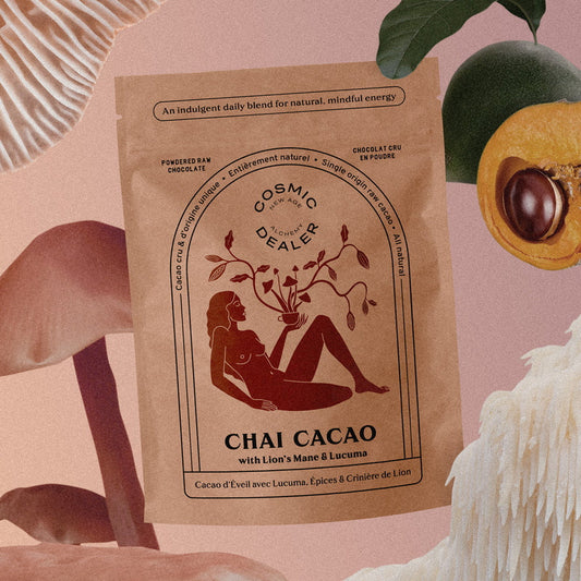 COSMIC DEALER - CHAI CACAO / ACHTSAMKEIT & ENERGIE: Lucuma & Löwenmähne Pilz, 120 g