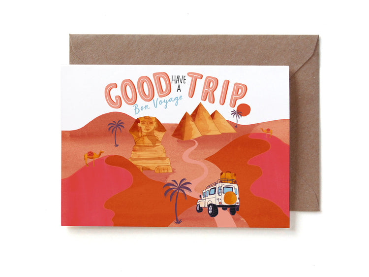 Reddish Design - Grußkarte / Have A Good Trip mit Umschlag