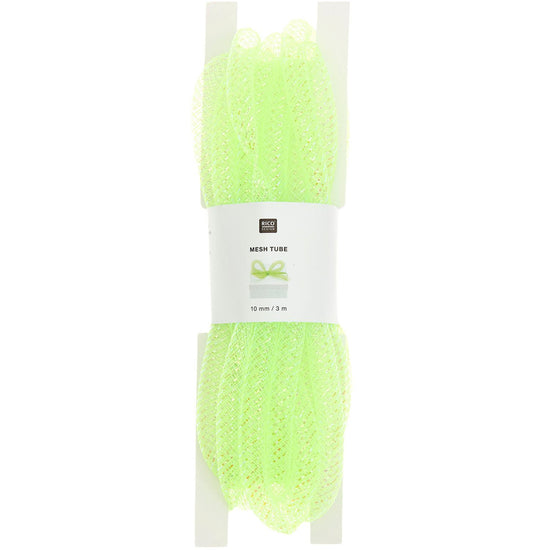 Rico Design_Bastelband Netzschlauch Neon-Gelb (in der Verpackung dargestellt)