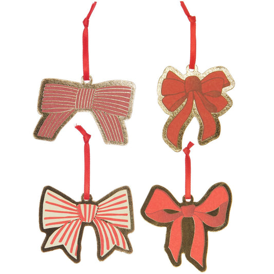 Geschenkanhänger S Schleifen Classic mit rotem Geschenkband