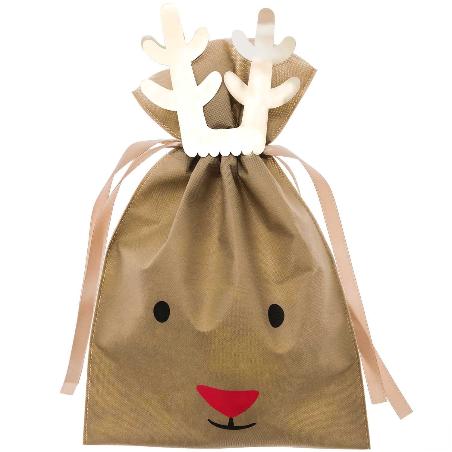 große Geschenktüte Rentier Braun von Rico Design 30 x 45 cm
