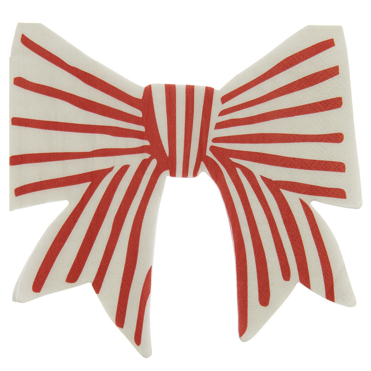 Rico Design - Servietten Schleifen Rot-Weiß, 31,5 x 30 cm, 20 Stück