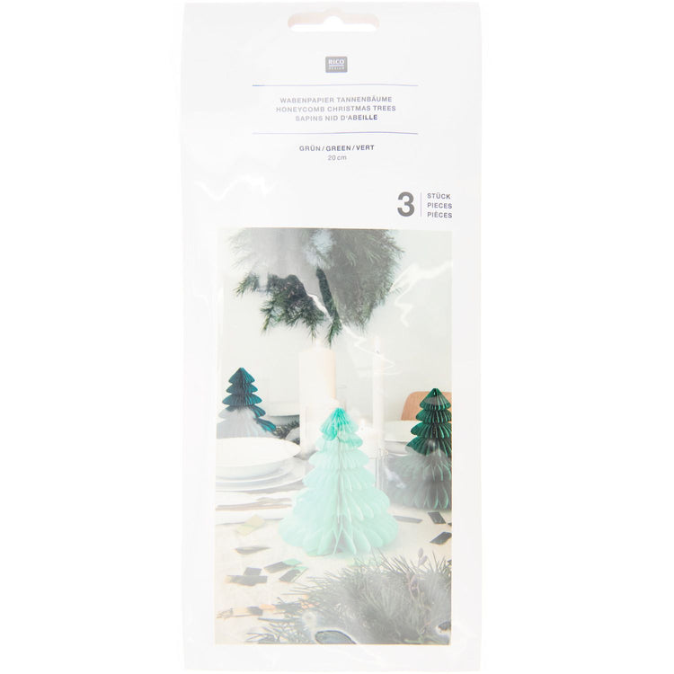 Wabenpapier Tannenbäume von Rico Design mit Verpackung (Vorderseite)