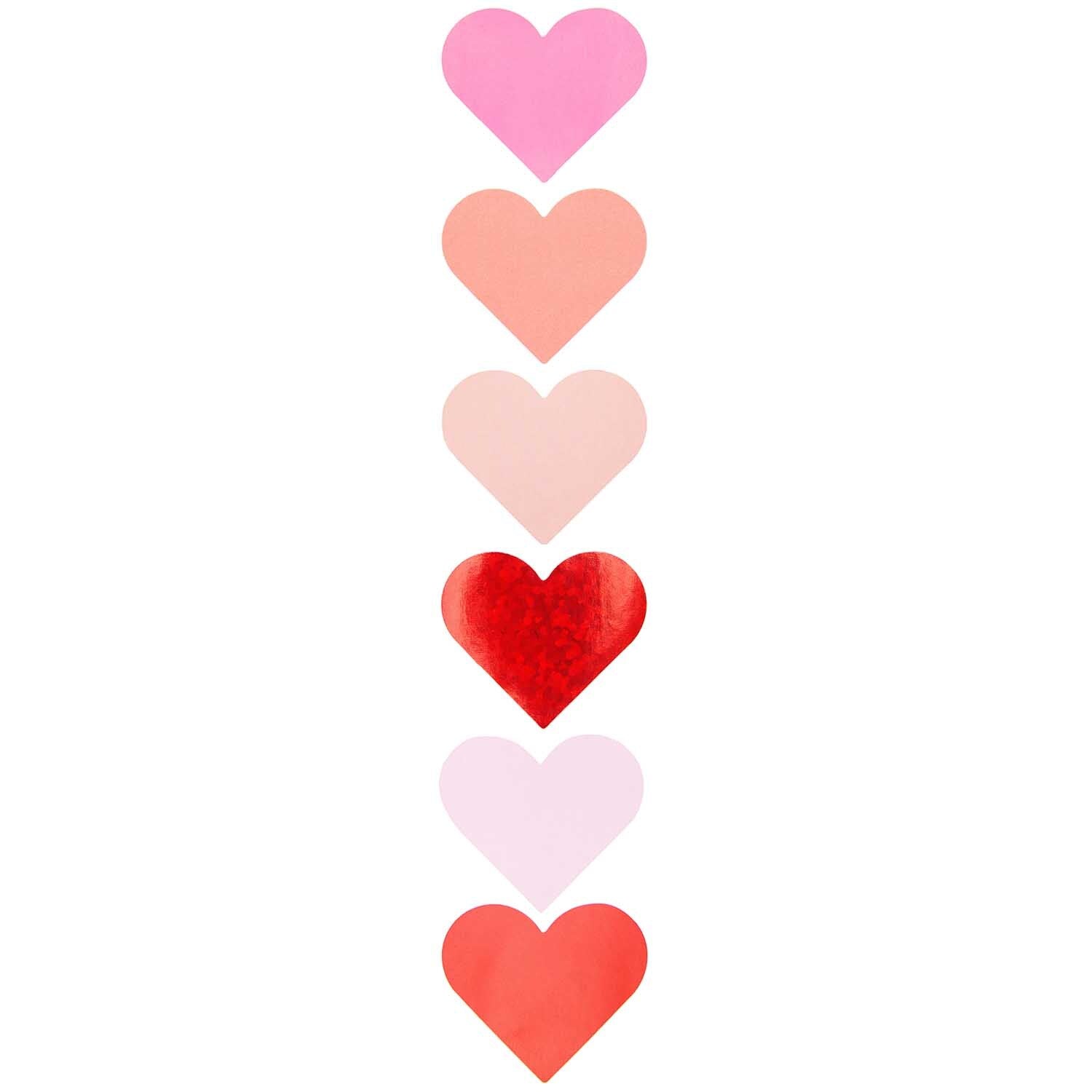 Rico Design - Sticker Herzen klein, mit 6 verschiedenen Farben, 120 Stück, Neon-Effekten und holografischen Veredelungen