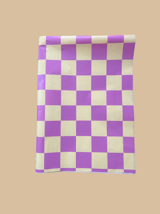 Seidenpapier in rosafarbenem und vanillefarbenem (zartgelben) Karomuster