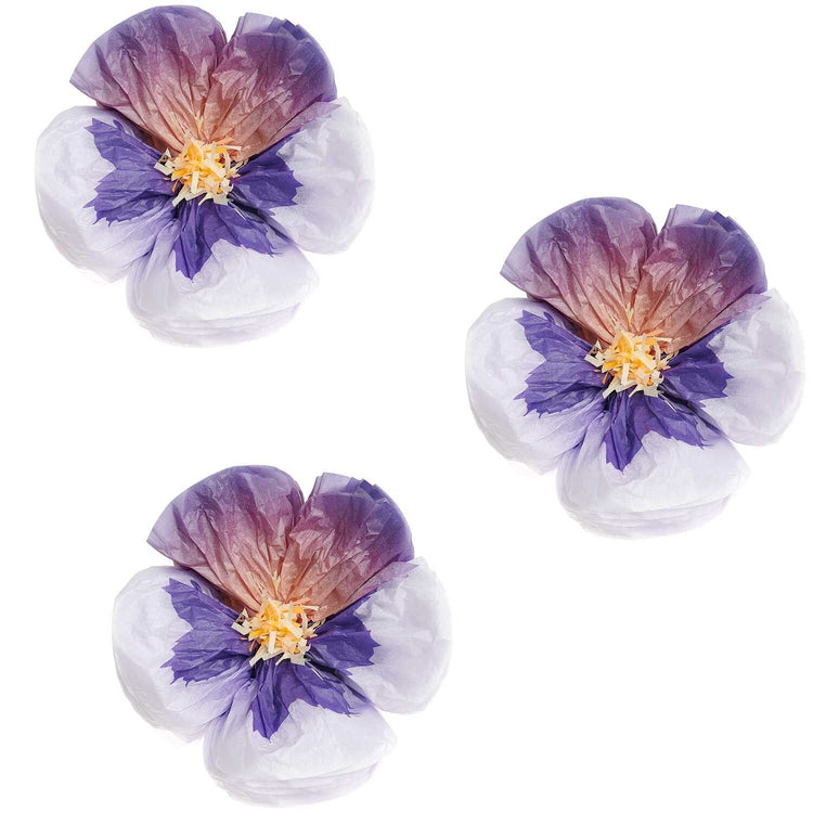 Rico Design - Seidenpapierblumen Stiefmütterchen Lila, Ø ca. 13 cm, 3 Stück