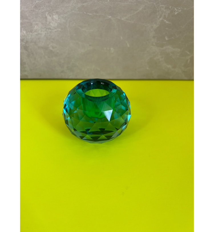 C'est Bon - Kerzenhalter Kristall Petrol, 6 x 6 x 4,5 cm