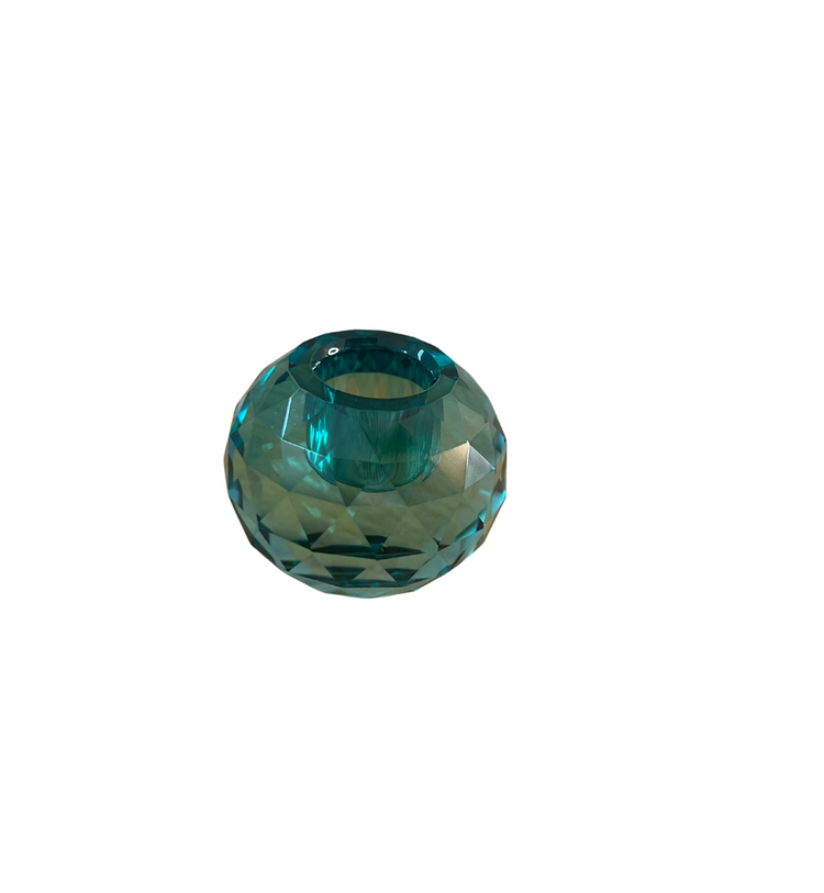 C'est Bon - Kerzenhalter Kristall Petrol, 6 x 6 x 4,5 cm