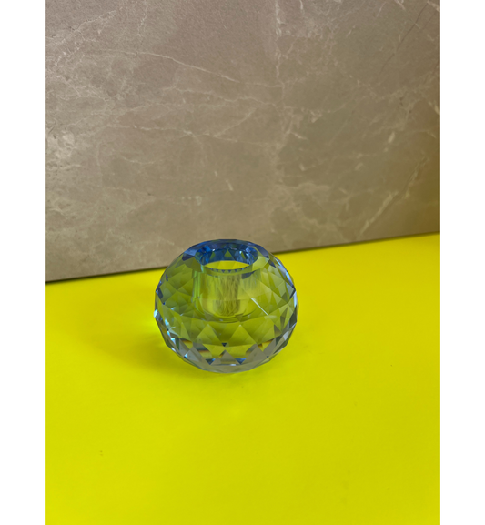 C'est Bon - Kerzenhalter Kristall Kobalt, 6 x 6 x 4,5 cm