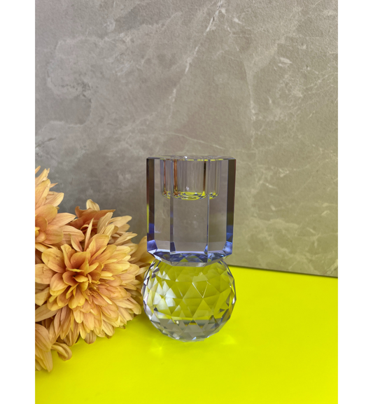 C'est Bon - Kerzenhalter Kristall Blau, 10,5 x 6 x 6 cm