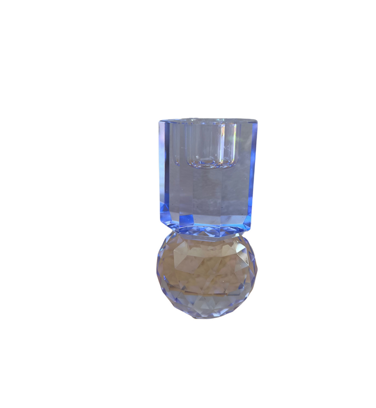 C'est Bon - Kerzenhalter Kristall Blau, 10,5 x 6 x 6 cm