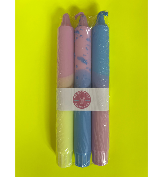 Nordtrice Candles - Kronelys Yellow Kiss Kerzen-Set, 3 Stück