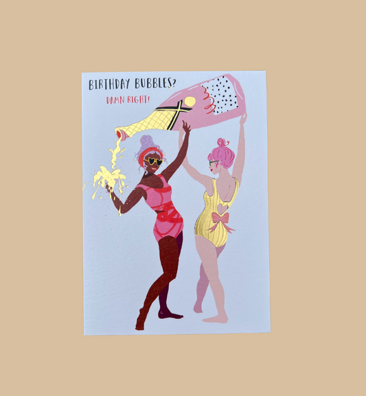 Paper Rose - Grußkarte / BIRTHDAY BUBBLES Geburtstagskarte mit Umschlag