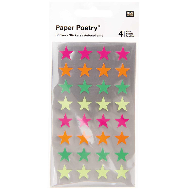 Sticker Sterne in verschiedenen Neonfarben von Rico Design