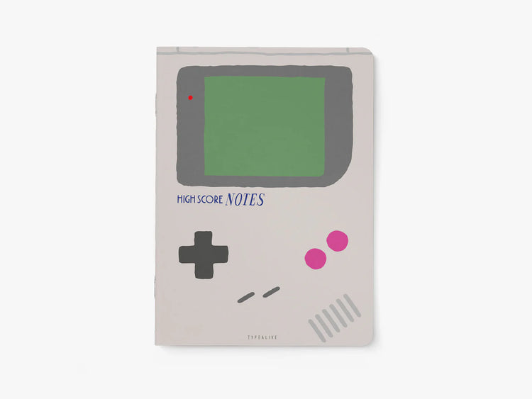 Notizheft "High Score" von TYPEALIVE in Game Boy Optik_Front