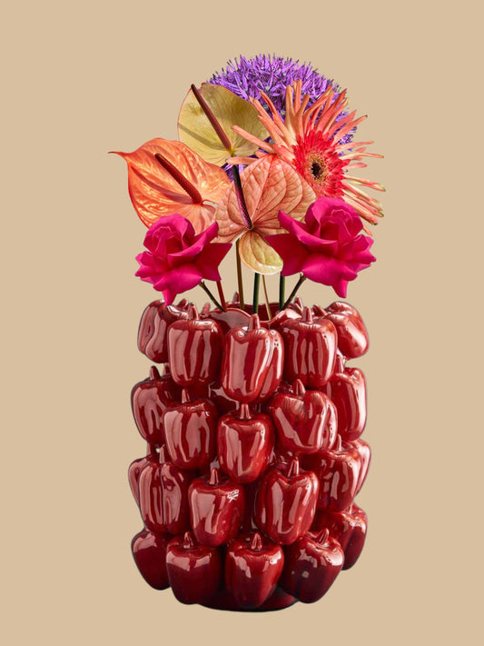 Keramik Blumen Vase Paprika