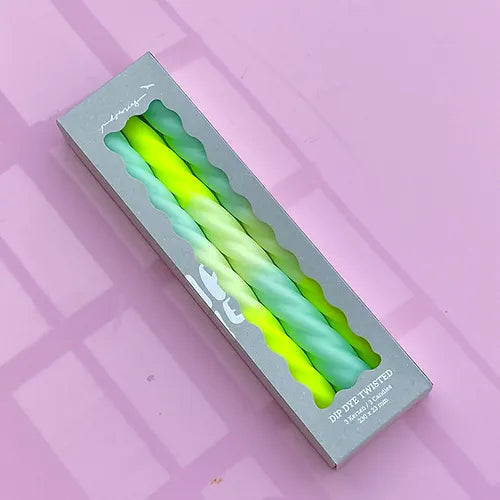 Pink Stories - Kerze Dip Dye Twisted * Shades of Banana