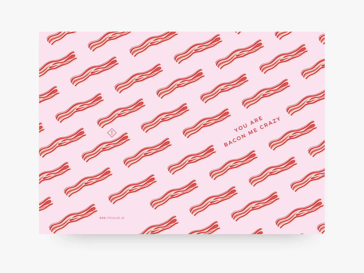 TYPEALIVE - Grußkarte / Bacon mit Umschlag