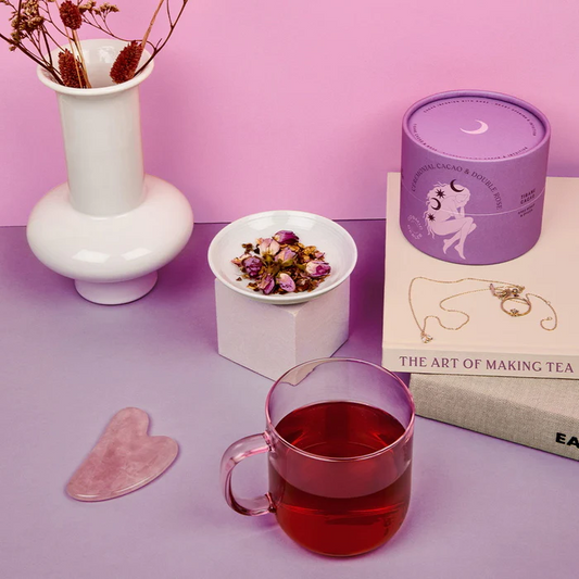 COSMIC DEALER - AYURVEDIC HERBAL TEA / CEREMONIAL CACAO & DOUBLE ROSE als Image Bild