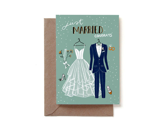 Reddish Design - Grußkarte / Wedding Couple mit Umschlag