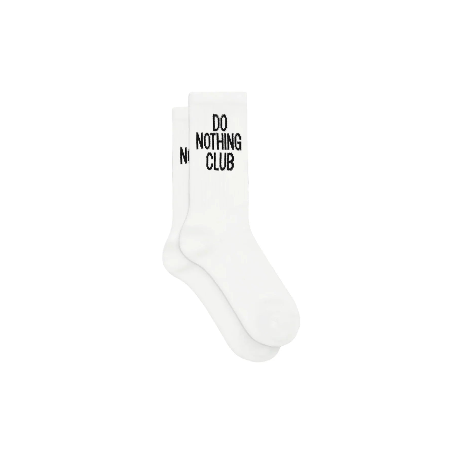 Tennissocken mit dem Schriftzug oder Statement "DO NOTHING CLUB" in Weiß