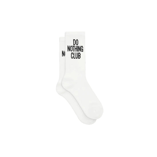 Tennissocken mit dem Schriftzug oder Statement "DO NOTHING CLUB" in Weiß